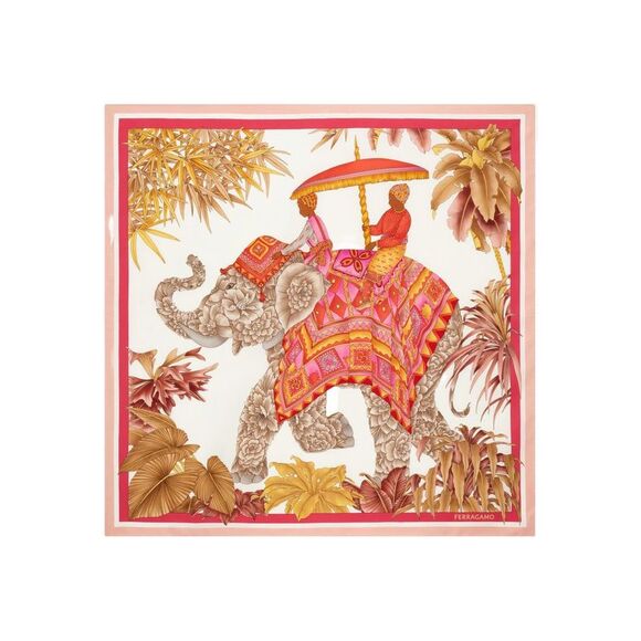 Ferragamo Women's Silk Scarf With Indian Print